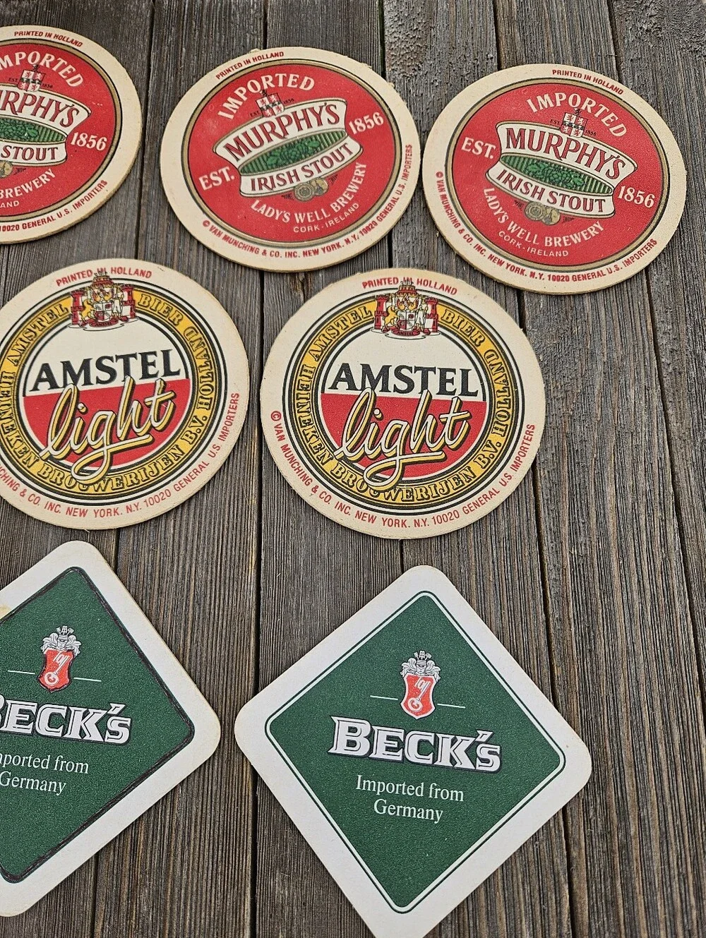 Vintage Beer Coasters Lot Beck's Murphy's Amstel Light Import Bar Coaster Mat
